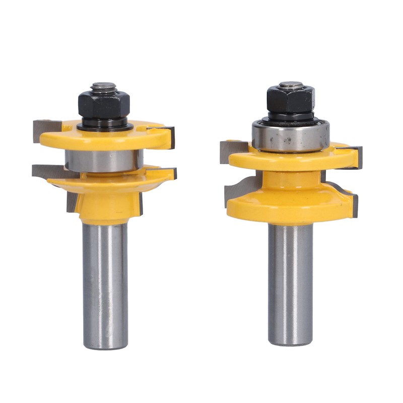 2Pcs 1/2in Shank Router Bit Woodworking Cabinet Door Carbon Steel