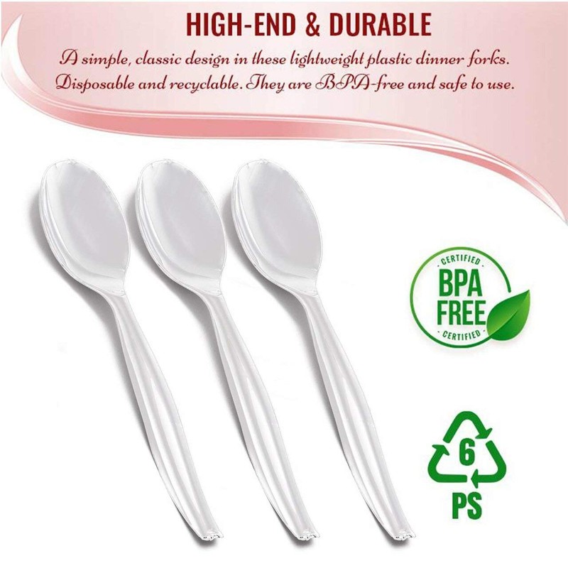 Kaya Elegant Black Plastic Serving Spoons (Pack of 5) -