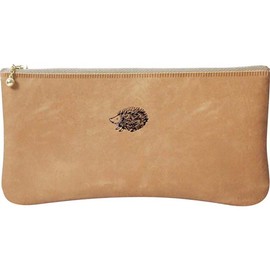 Elcomune PPC-032 Matka Pen Case, One Point Flat Pen Case, Hedgehog, Camel