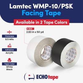 ECHOtape FS-G7735 | All Weather Lamtec WMP-10/PSK Facing Tape | Metal Building Insulation Tape | White Seam and Repair Tape | Cold Weather Acrylic Adhesive | Contractor Tape | 2.83 in x 50 yds