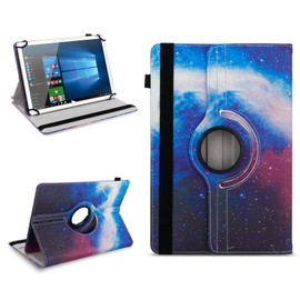 NAUC Robust universal case 10 10.1 10.2 10.3 10.4 10.5 10.6 10.8 11 inch tablet protective case faux leather case stand extra 360° rotatable, colours: motif 17
