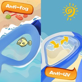 SIMAKARA Swimming Goggles Kids 6-14, Boys and Girls Swimming Goggles Age from 3 to 15 Years Old, Wide Vision, Anti-Fog, Waterproof, No Leaking, UV Protection-with FREE Case,Nose Clip Ear Plugs