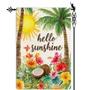 Jauageon Hello Sunshine Garden Flag Summer Holiday Garden Flag Coconut