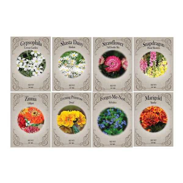 Flower Memorial Seed Pack - 8 Varieties of Non-GMO and