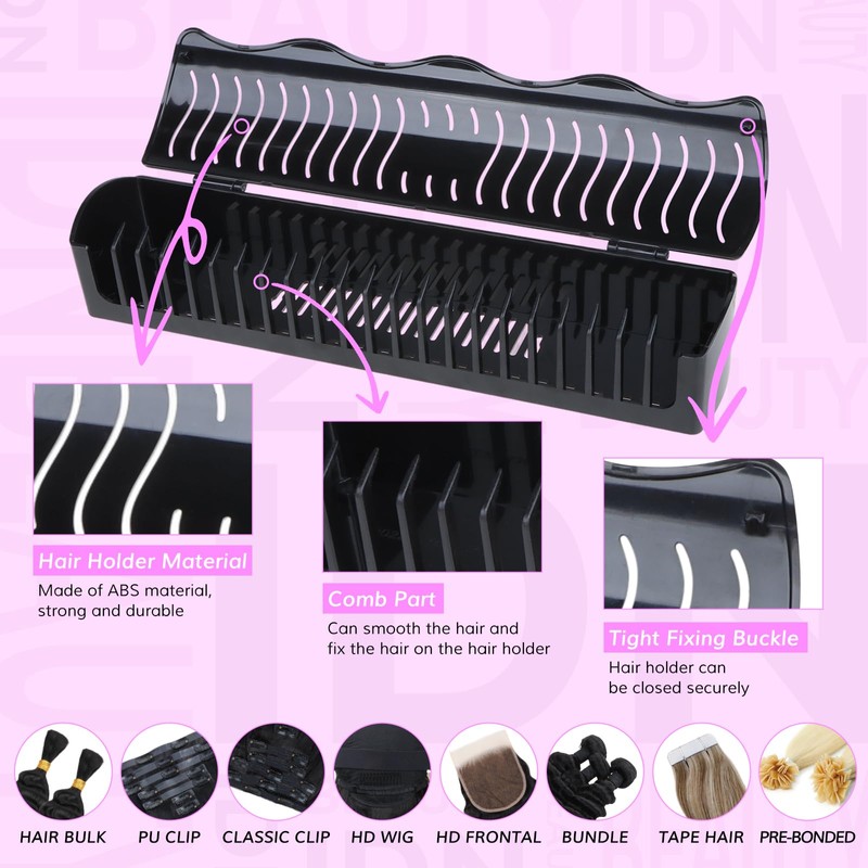 IDN BEAUTY Hair Extension Holder Stand for Styling, 4 Installation