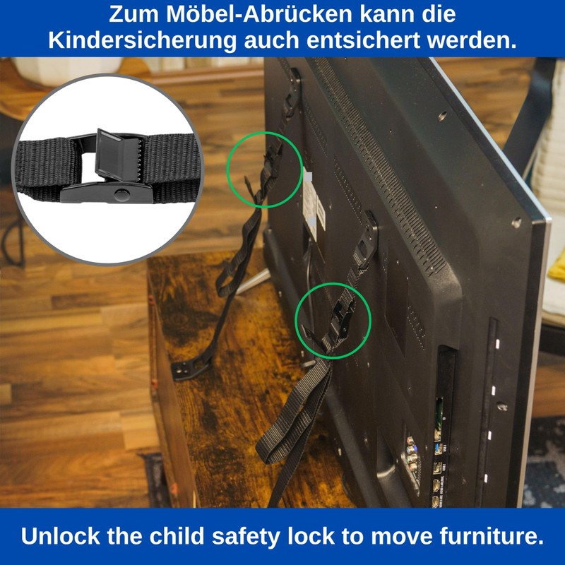 1 Set Black TV Tilt Lock Screw On TV Shelf