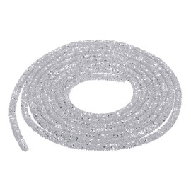 MECCANIXITY 2.5 Yard 7mm 0.28 inch 0.28 inch Glitter Sequins Rope Sequins Rhinestone Tube Cord for DIY Wedding Dresses Costume Clothing Shoes Jewelry Accessory Silver