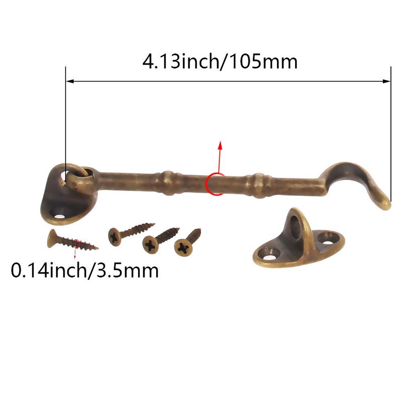 MroMax 4" Cabin Hooks Eye Latch Door Gate Swivel Window
