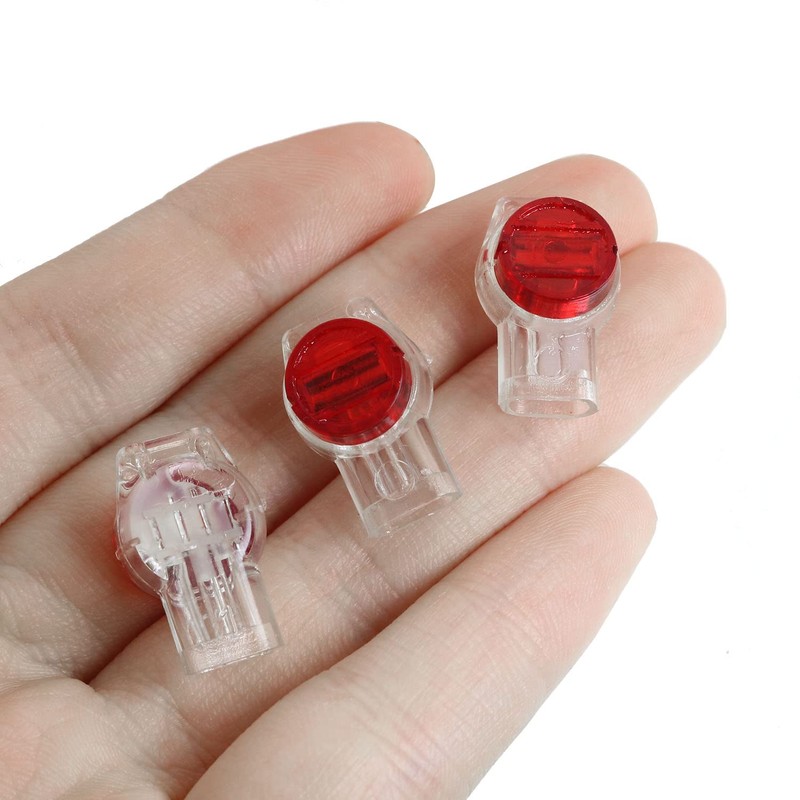 IDC Connector LUORNG 100PCS Red Clear Data Phone Wire Butt