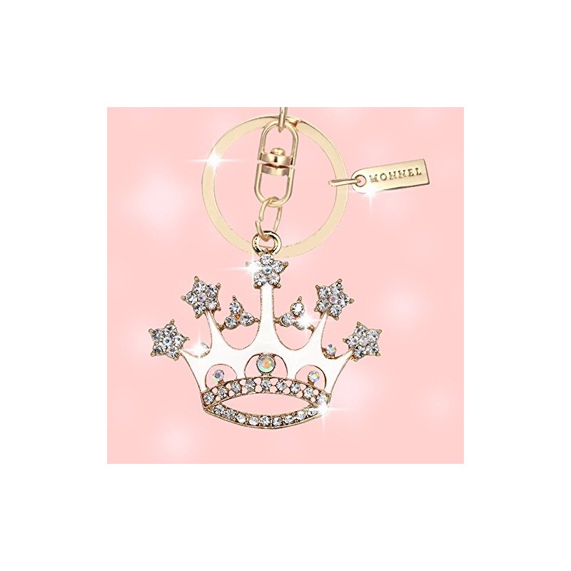Bling Bling Crystal White Queen Crown Keychain Creative Packaging Design