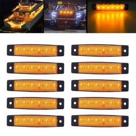 JXOFROAD 3.8" Boat Marine Navigation Lights,12V Waterproof Utility LED Courtesy Transom Cockpit Stern Strip Deck Light for Kayak Yacht Sailboat Fishing Pontoon(10pcs Amber)