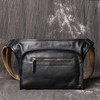 BAWAKO Shoulder Bag Genuine Leather Black Crossbody Bag Medium Compartments
