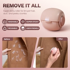 PEIKID Lint Roller, Reusable, Mini Lint Roller Ball for On the Go, Portable and Washable Gel Lint Roller, Pet Hair Remover, Clothing, Ideal for Dog Hair, Cat Hair and Lint, HM001-PK