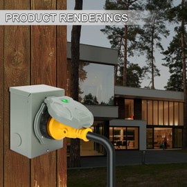 Afurkuot 2 Pcs 50 Amp Generator Power Inlet Box, NEMA SS2-50P Pre-Drilled Knockouts for Generator to Home Generator Transfer Switch, 125/250V 50 Amp Generator Inlet Plug, ETL Listed (50 Amp)