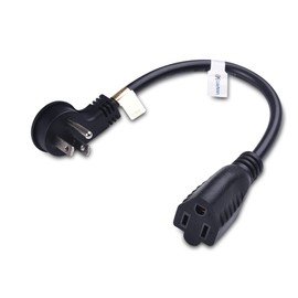 Cable Matters 2-Pack Low Profile Flat Plug Short Extension Cord (Power Extension Cable) 1 Foot (NEMA 5-15P to NEMA 5-15R)