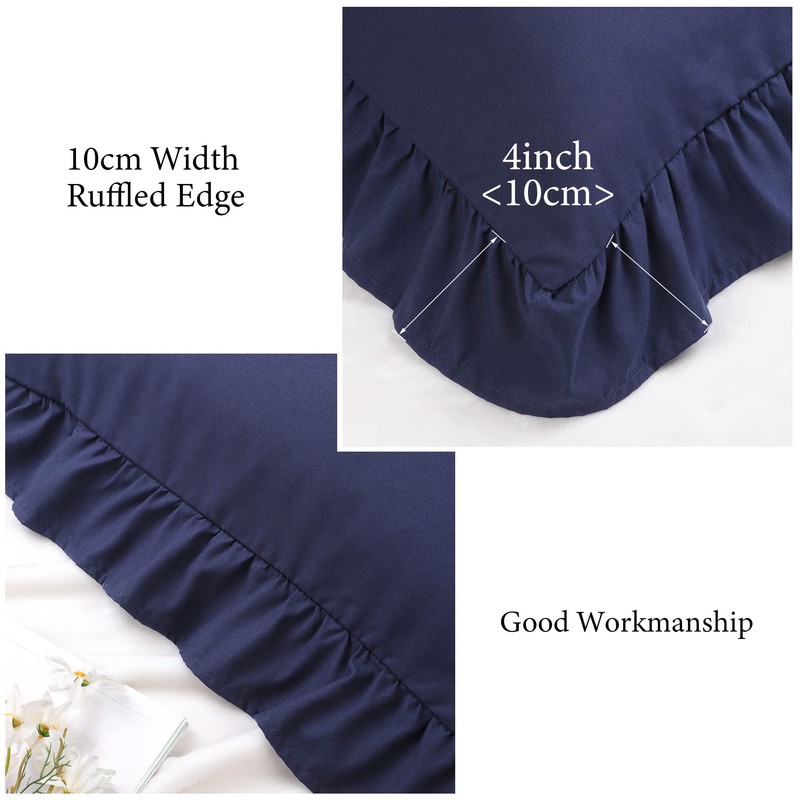 PiccoCasa Brushed Ruffle Pillowcases Soft Breathable Pillow Cases with Envelope