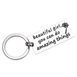 LParkin Beautiful Girl You Can Do Amazing Things Inspirational Keychain Self Esteem Daughter Gift Graduation Gift Do Amazing Things Gifts for Her Motivational Girls Gift …