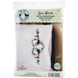 Tobin Love Birds Stamped for Embroidery Pillowcases