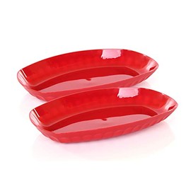 Mintra Home Unbreakable Bowls and Trays (Bold Collection) (Utility Tray 2pk, Dark Red)
