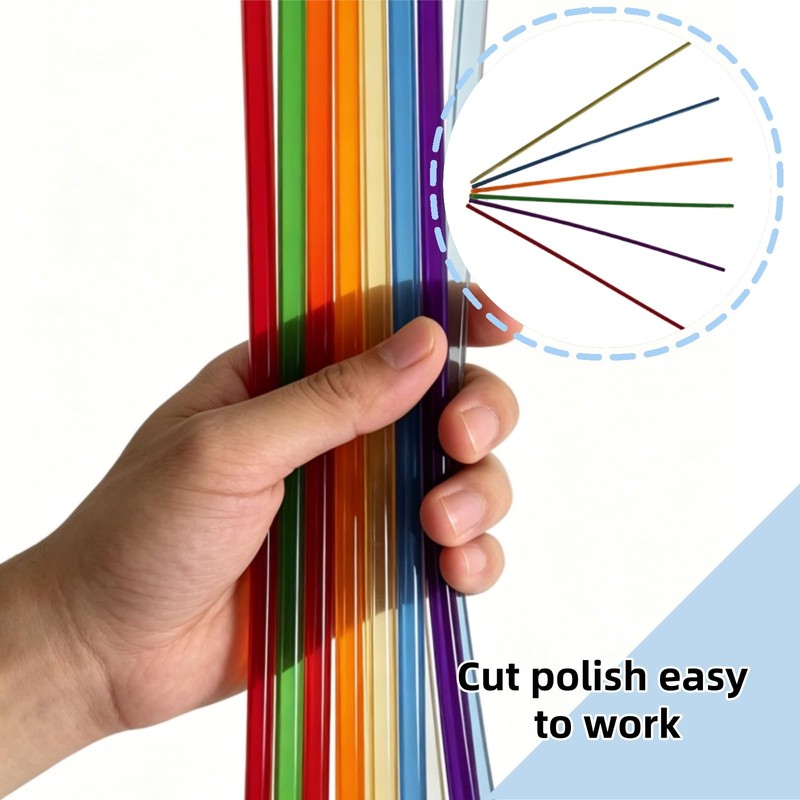 6Pcs Acrylic Round Rod Clear Fiber Optic Rod Acrylic Sticks