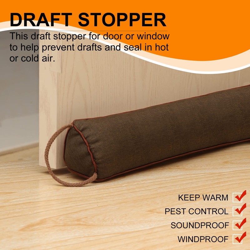 TORRAMI 38" Door Draft Stopper Under Bottom Insulation Noise Air