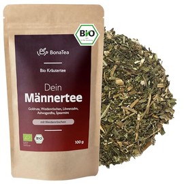 Organic Men's Tea with Fireweed, Ashwagandha, Dandelion and Other Traditional Herbs - Loose Herbal Tea for Men 100 g