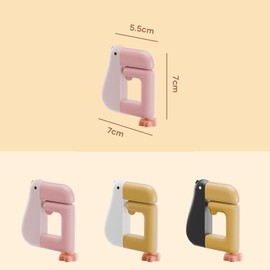 Dvagoent 2 Bag Holders for Table, Cute Duck Pattern, Handbag Holder, Plastic, Foldable, Practical Storage, Manual Swivel Attachment, Easy to Install (White, Pink)