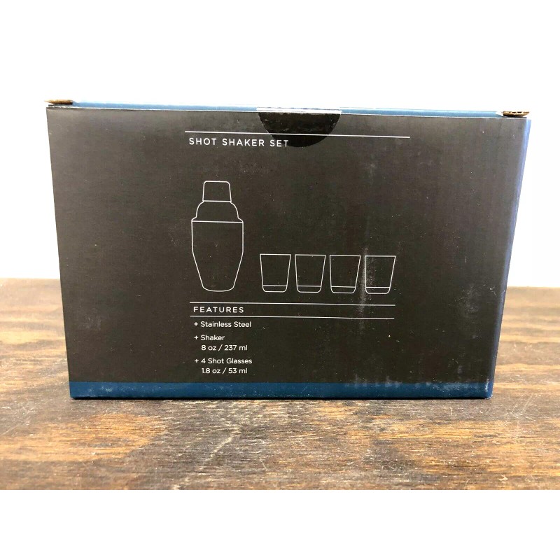 Houdini Stainless Mini Shaker with Shot Glasses