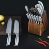 isheTao Knife Sets for Kitchen with Block, 15 Piece Kitchen