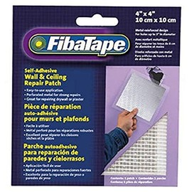 FibaTape FDW6836-U 4-by 4-Inch Self-Adhesive Perforated Aluminum Wall and Ceiling Repair Patch, White