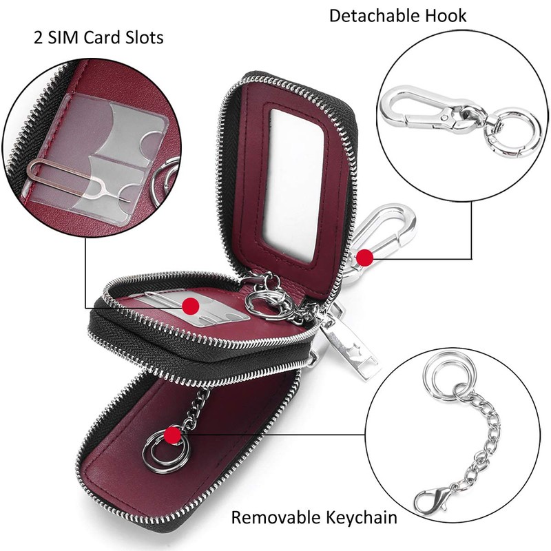 Aileder Key Case Genuine Leather Car Keychain Key Bag Hand