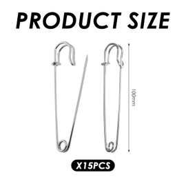15 Pieces Of Safety Pins, Large Metal Pins, Diy Accessory Pins, Sturdy And Durable Pins, Large Clothing Pin Decoration