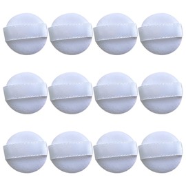 UUYYEO 12 Pcs 35mm Soft Microfiber Small Powder Puff Mini Round Makeup Powder Puffs Cosmetic Face Powder Puffs Makeup Loose Powder Pads Beauty Tools for Women White