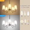 5-Light 30” Modern Chandelier with White Shades, Classic Pendant Ceiling