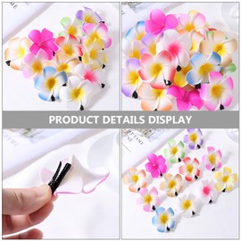 DOITOOL Plumeria Hair Clip ：12pcs Hawaiian Flower Hair Clips, Summer Accessories, Assorted Colors, 2.36 Inch, EVA and Metal