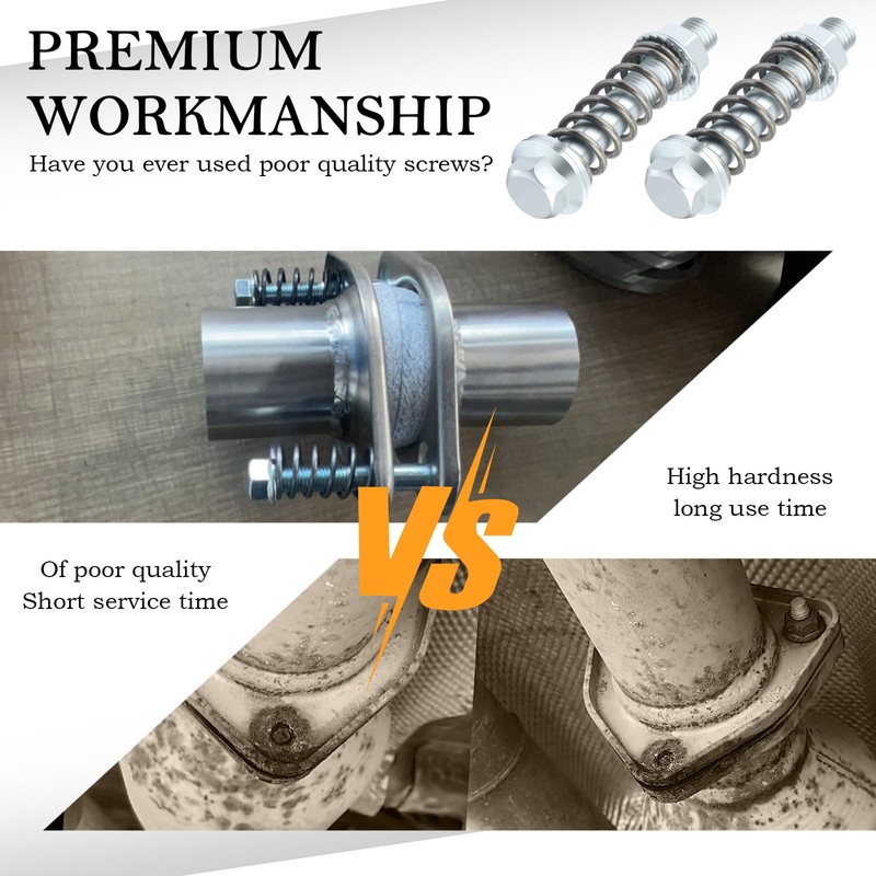 2PCS Car Exhaust Manifold Bolts Kit,M8*1.25 mm Exhaust Bolts with
