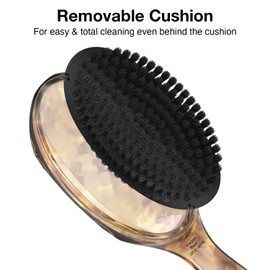 Olivia Garden Vegan Boar Wave Brush, Black Cushion, Vegan-Friendly Styling Tool for All Hair Types