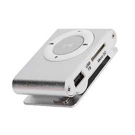 Zopsc-1 Lightweight Back Clip Mp3 Player,Portable Mini Player Backclip Mp3 Lossless Sound Music Player for Running Sports Home Office Outdoor Silver