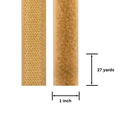 1 Inch Width Beige Hook and Loop Tape 27 Yards Length Non-Adhesive Hook and Loop Tape Sew on Heavy Duty Fastening Tape Strength Interlocking Tape for DIY Sewing Crafting