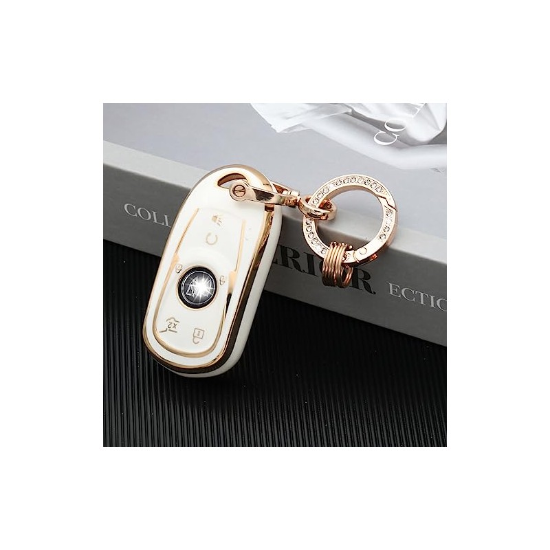 LEERLY Key Fob Cover for Buick Accessories, White
