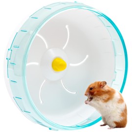 INHEMING Hamster Wheel, Quiet Hamster Toy, Transparent, Non-Slip Plastic Wheel, for Totoro Mouse, Squirrel, Chinchillas, Small Animal, Pet, Diameter 17.5 cm, Blue