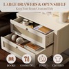GRUSIGN Nightstand with Drawers and Storage Shelf - Large Nightstands