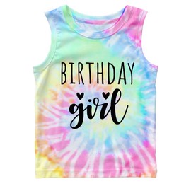 Birthday Girls Tank Tops Its Me Hi Im The Birthday Girl Shirt Toddler Cute Sleeveless Tie Dye Shirt 4-10 Years