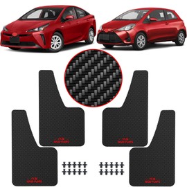 XUKEY Carbon Pattern Universal Fender Mud Guards Mud Flaps Black Deficit Set of 4 Fits Toyota Honda Lexus Daihatsu Mazda and More Sedan