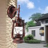Lantern Wall Sconce Rusty Patina Finish, Exterior Antique Lantern Porch