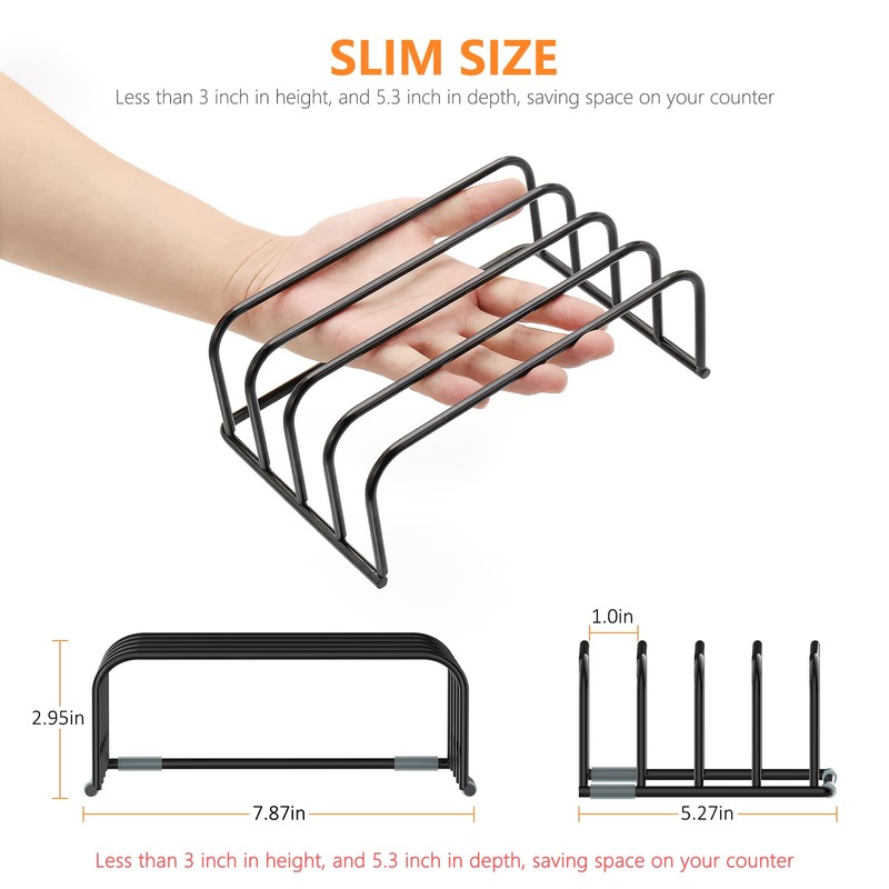 KORRTFID Cutting Board Storage Rack,Multifunctional Black Rustproof Iron Cutting Board