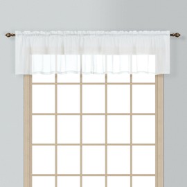 United Curtain Cenefa Semitransparente, Cenefa Recta, Blanco, 54 x 16, 1