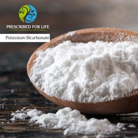 Prescribed for Life Potassium Bicarbonate Powder, Pure USP & Food Grade Potassium Bicarbonate for Plants, Winemaking, & Baking, Crystalline Powder, 39% K (1kg / 2.2lb)
