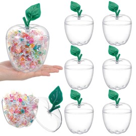 Chunful 8 Pcs Apple Container Back to School Gift Box 6.1 x 4.3 Inch Large Plastic Candy Apple Boxes Jars Appreciation Teacher Thank You Gift for Classroom Snow Party Favors Christmas Ornament (Clear)