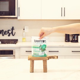 Tummydrops, Natural Peppermint, Gluten Free & Vegan, 33 Individually Wrapped Pure Peppermint Oil Lozenges Made with Organic Ingredients